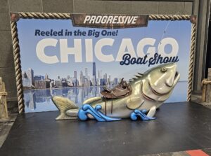 Enjoy the heat- think Spring at the Chicago Boat Show in its new home.   Frank Meccia